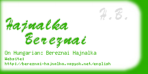 hajnalka bereznai business card